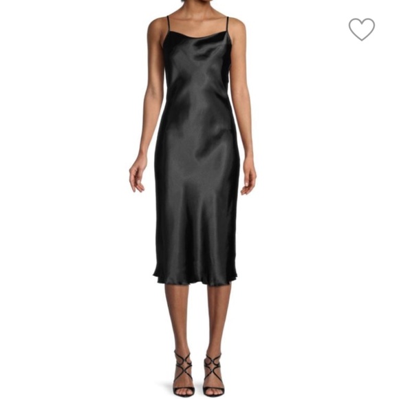 bebe Dresses & Skirts - Bebe Solid Satin Bias Slip Dress Black Medium